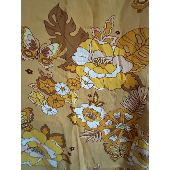 VOLCOM NWT $56 Sun Keep Pant Pull-on Tropic Yellow Floral Size M - Picture 6 of 11